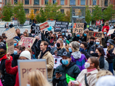 Demonstration for fri abort i Polen i København 